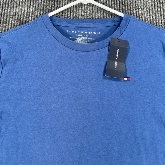 Tommy Hilfiger Shirt Youth Large Blue Long Sleeve Crew Casual School New - Picture 4 of 13